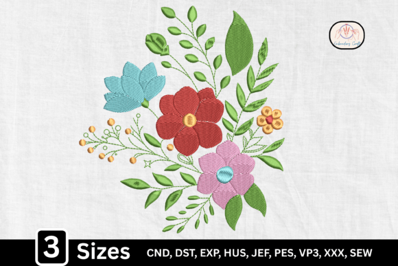 Colorful Floral Bouquet: A Seasonal Embroidery Gem