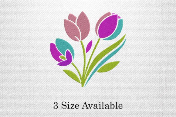 Colorful Tulip Bouquet: A Seasonal Embroidery Gem