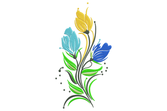 Colorful Tulip Flower: A Cheerful Addition to Personalized Embroidery