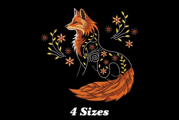 Floral Fox: A Seasonal Embroidery Design with Whimsical Charm