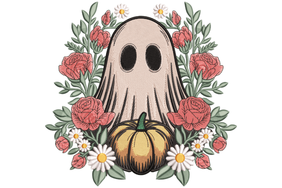 Floral Ghost with Pumpkin: A Designer’s Review for Boutique Sweatshirt Embroidery