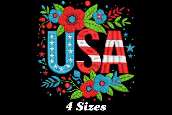 Floral USA 4th of July Embroidery Design Review