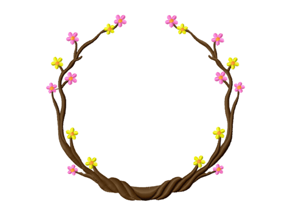 Floral Vine Frame: A Seasonal Embroidery Design with Charm and Versatility