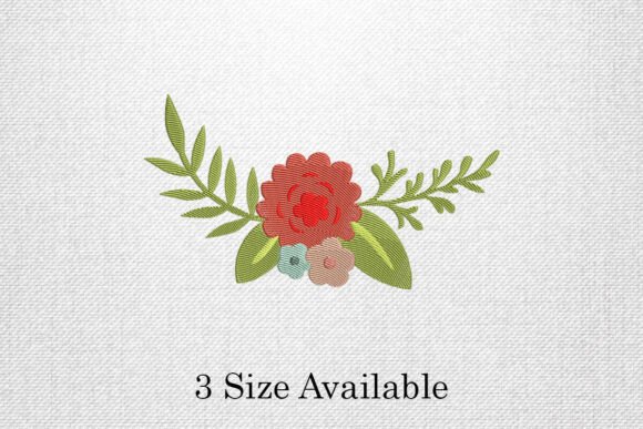 Red Floral Bouquet Embroidery Design: A Seasonal Standout for Holiday Crafts