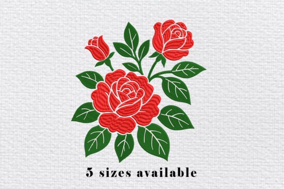 Red Rose Embroidery Design: A Floral Statement for Boutique Sweatshirts