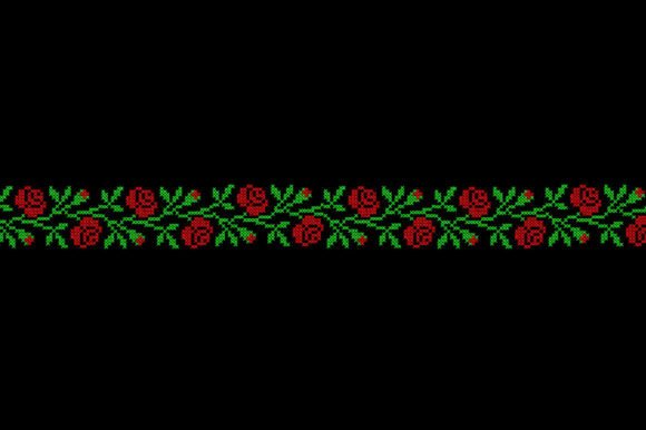 Rose Cross Stitch Border Embroidery: A Designer’s Take for Apparel Projects