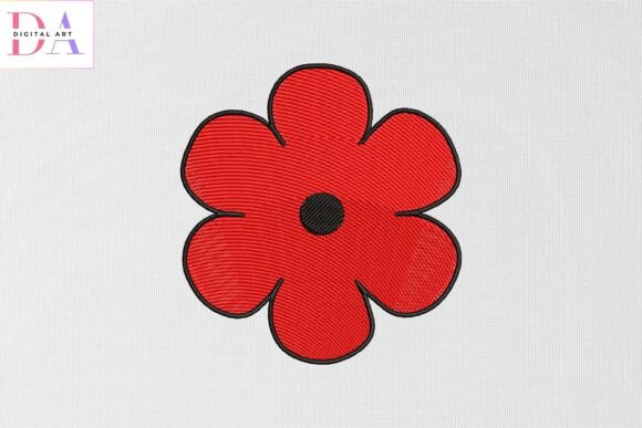 Simple Red Flower Embroidery Design Review for Etsy Sellers