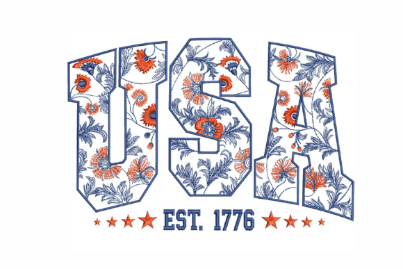 USA, Independence Day: A Bold Floral Embroidery for Boutique Apparel